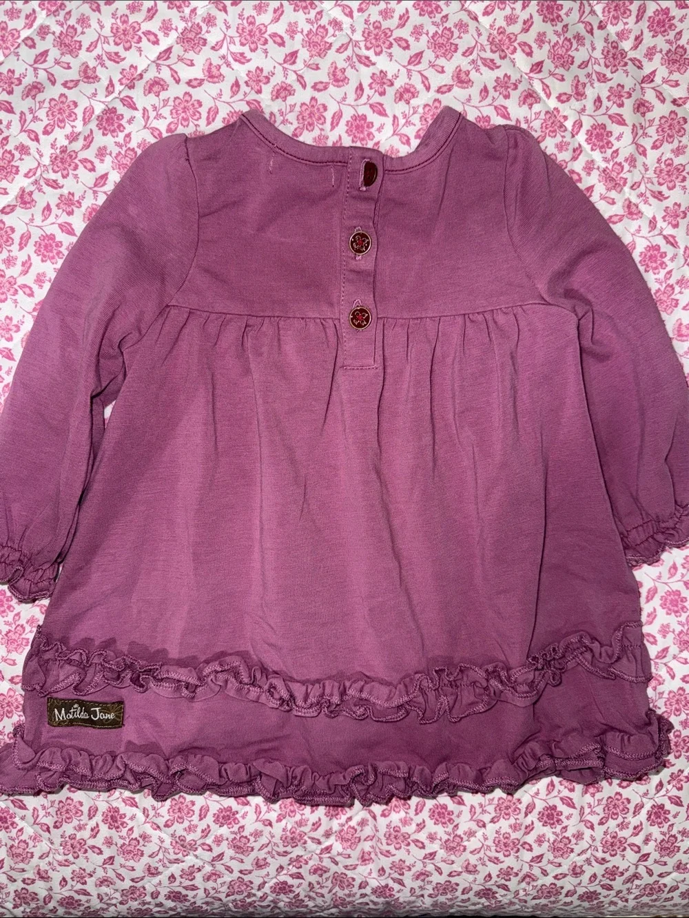 Matilda Jane Mauve Long-Sleeve Ruffle Tunic with Rosette Accents - Picture 2 of 2